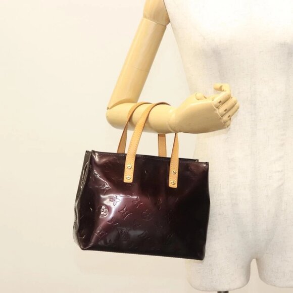 LOUIS VUITTON Monogram Vernis Reade PM Hand Bag Amarante - Picture 1 of 16
